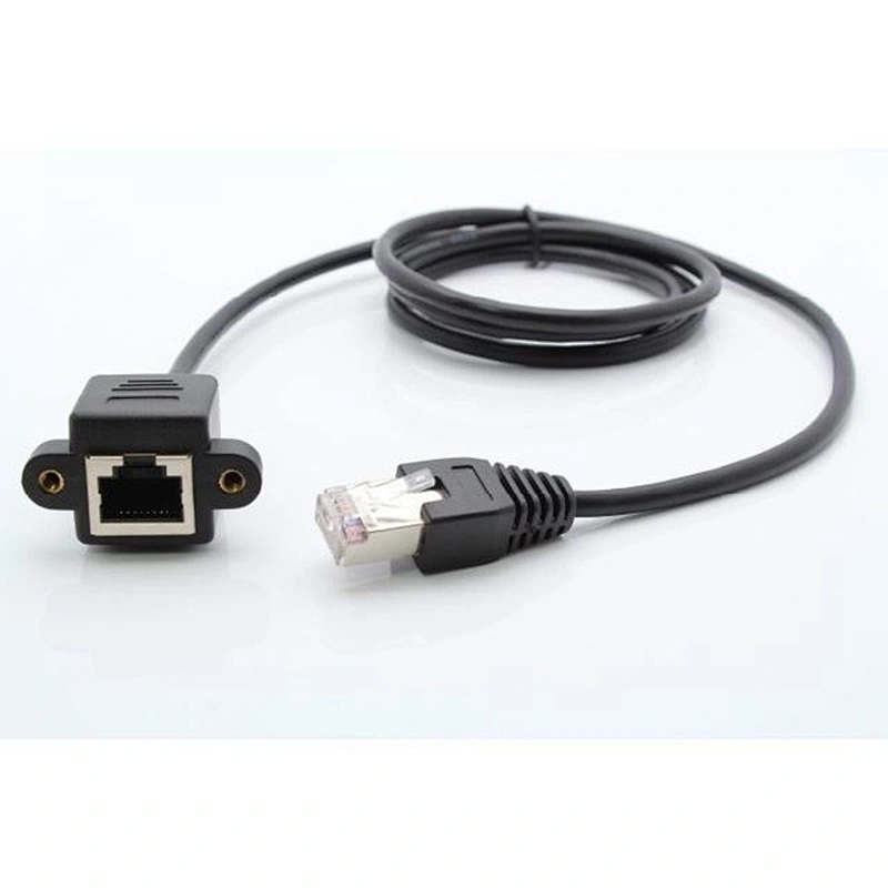 Chipskey Network extension cable RJ45 male to female RJ45 network extension cable with screw holes can be fixed 1.5m