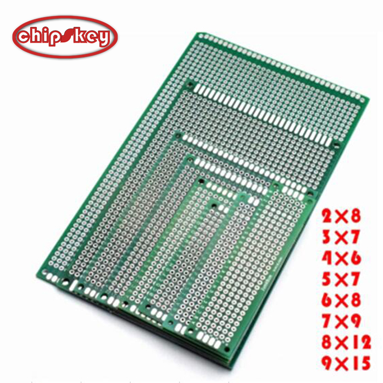 2x8 3x7 4x6 5x7 6x8 7x9 8x12 9x15 Double Side Prototype PCB