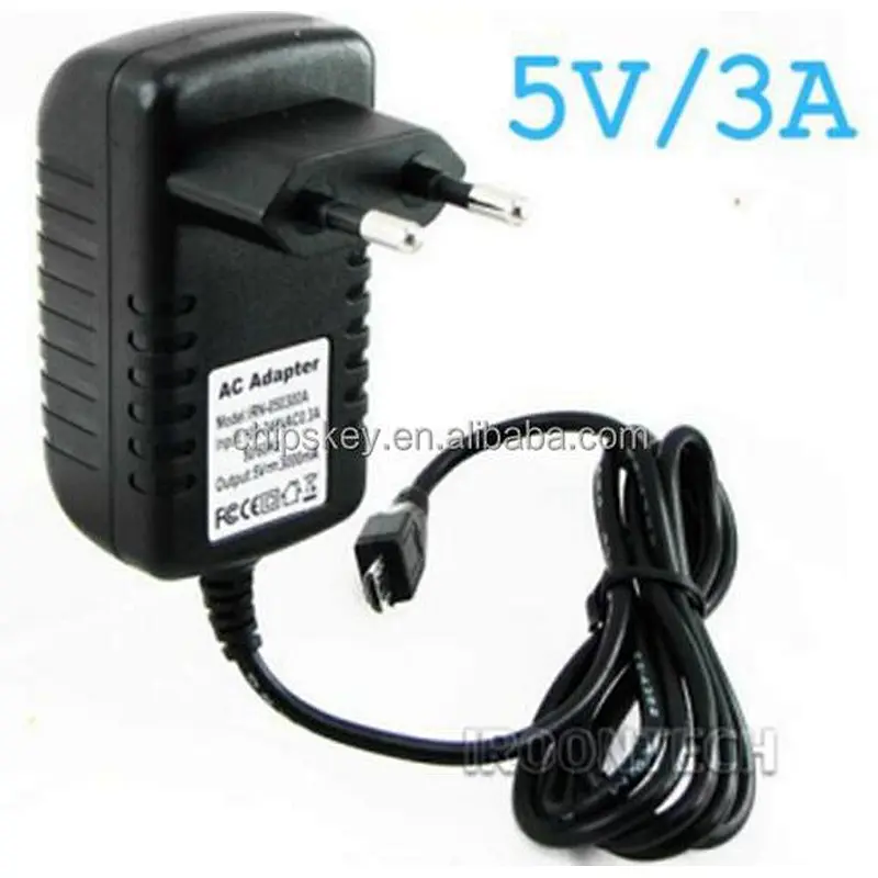5V 3A EU Adapter With Micro USB Header