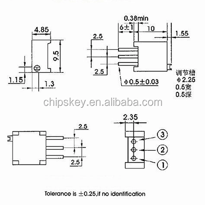 3296W adjustable potentiometer Kits 5pcs of 9Kinds