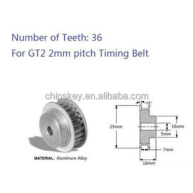GT2-36T 5mm 36 teeth 5mm Wide Bore Pulley For 3 D printer