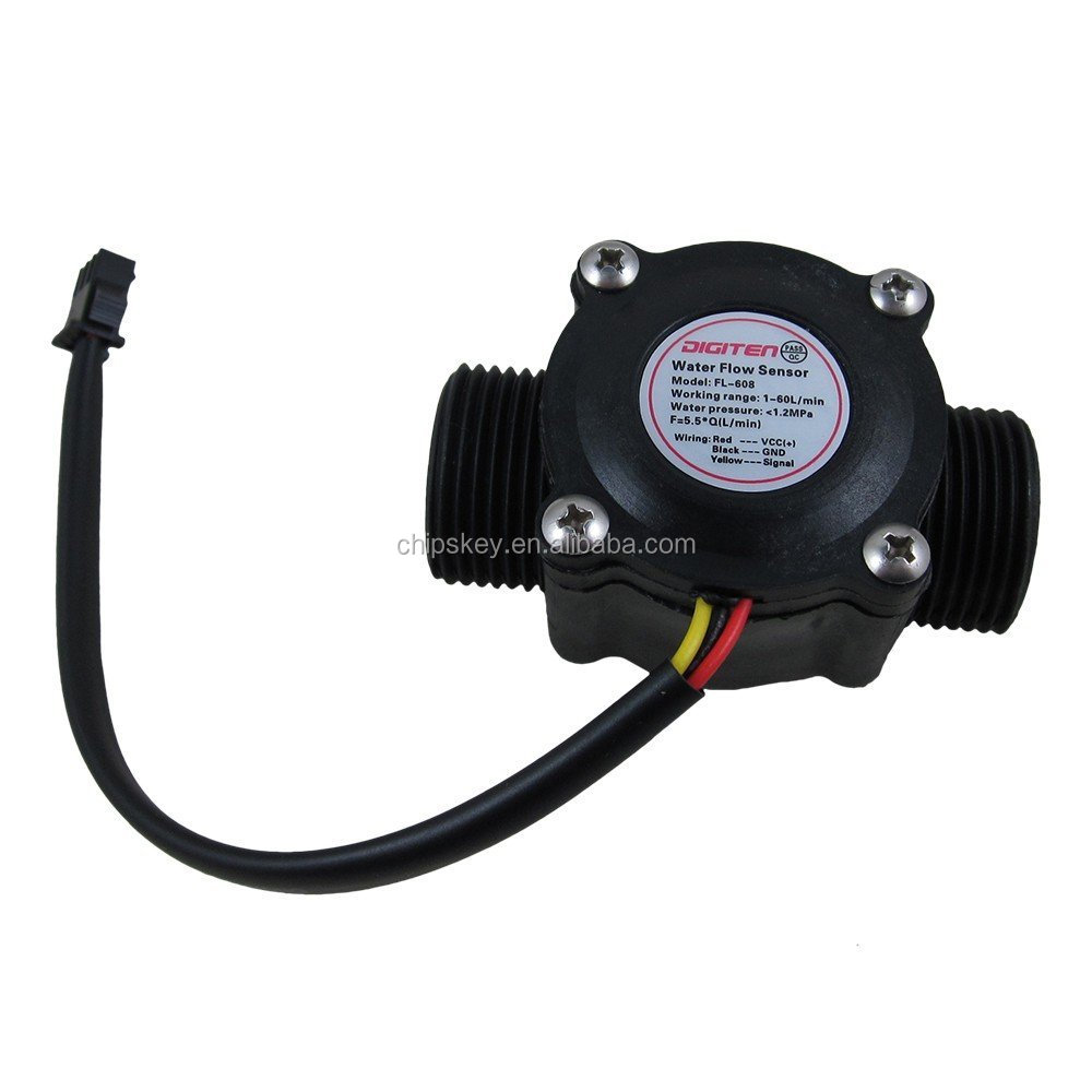 FS300A G3/4 60L/Min Water flow sensor DC 5-24V Hall Effect Water Flow Sensor Counter Meter