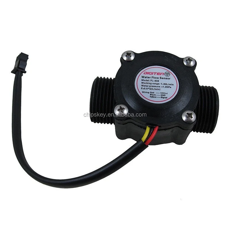 FS300A G3/4 60L/Min Water flow sensor DC 5-24V Hall Effect Water Flow Sensor Counter Meter