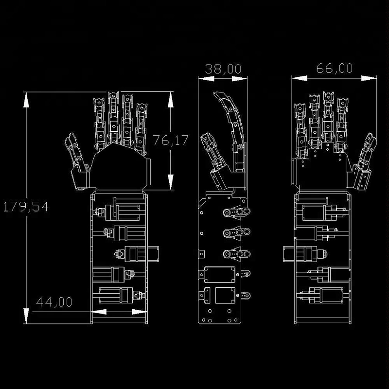 Left Hand 5-DOF Robot Hand Fingers ( Have not assembly , need assembly by self)