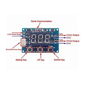 2-way PWM pulse frequency duty cycle adjustable module square wave rectangular wave signal generator stepper motor drive