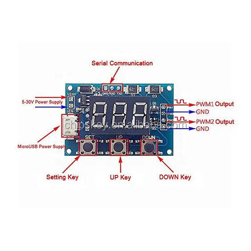 2-way PWM pulse frequency duty cycle adjustable module square wave rectangular wave signal generator stepper motor drive