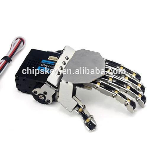 Mini bionic Left Robot hand-five fingers Metal manipulator  car accessories