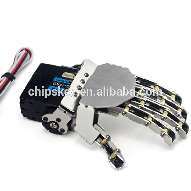 Mini bionic Left Robot hand-five fingers Metal manipulator  car accessories