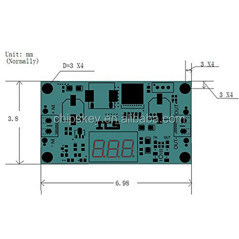 DC 4.3-32V to 5-52V XL6009 Boost Step-up Module Power Supply LED Voltmeter