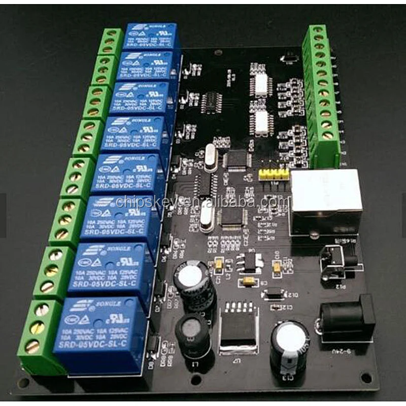 8-way relay network relay remote control smart home Ethernet IP relay normally open contact