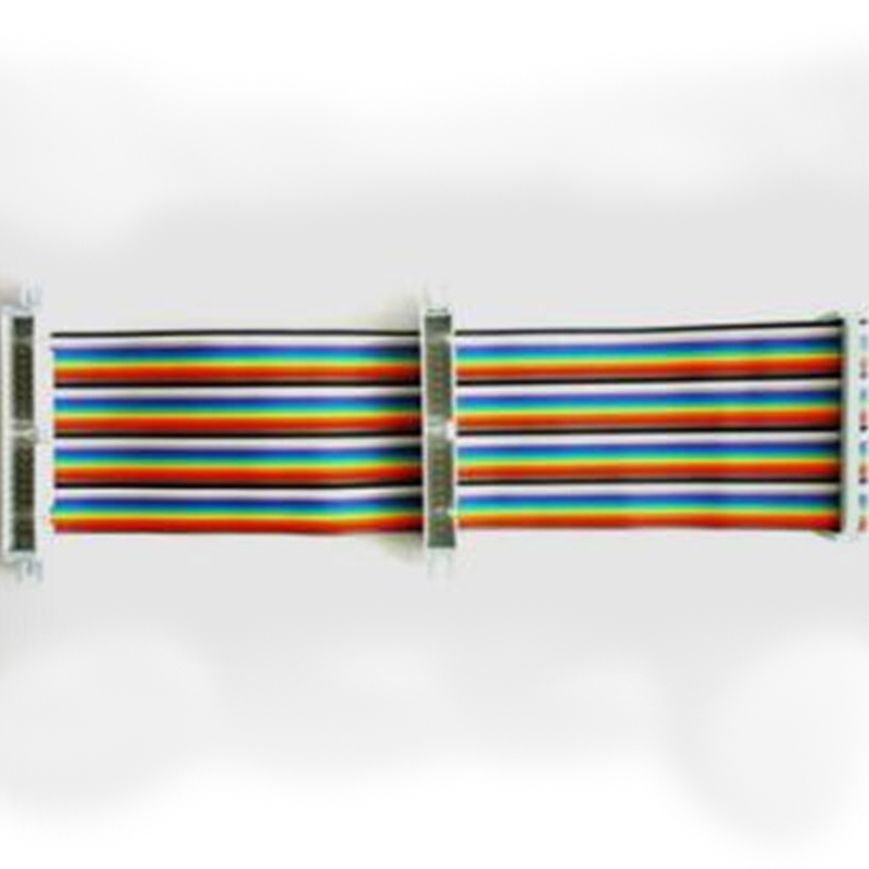 40P color wire cable with 1 female and 2 male header