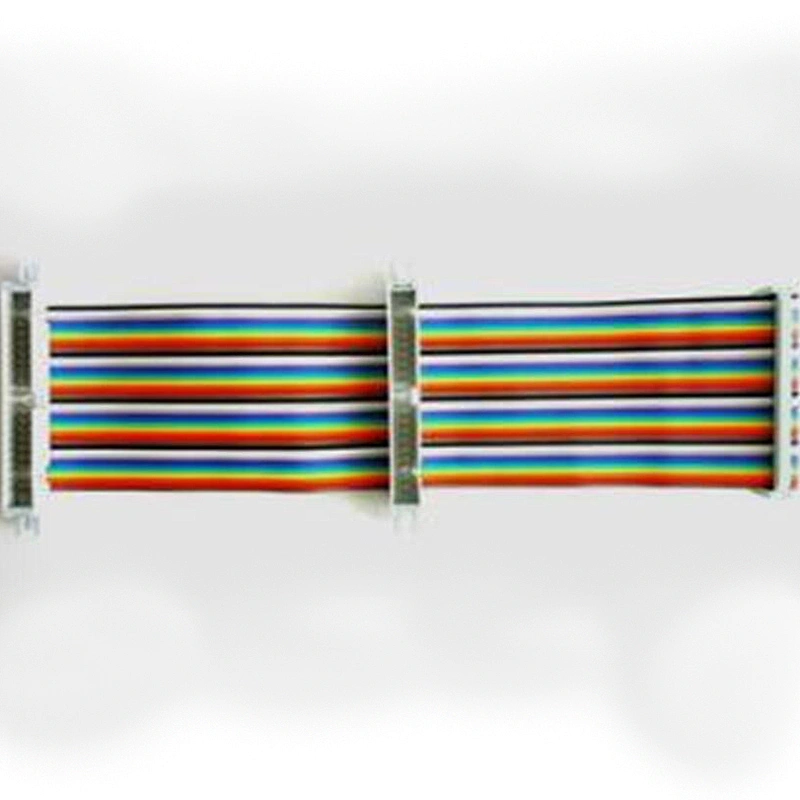 40P color wire cable with 1 female and 2 male header