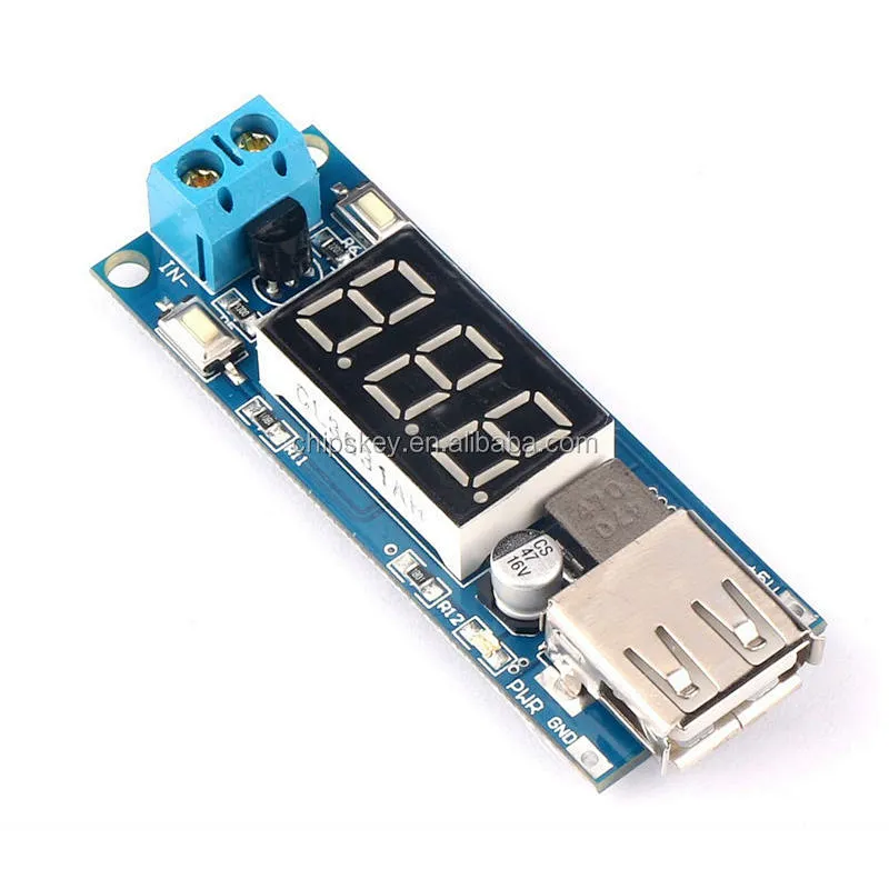DC/DC BUCK Converter Regulator 4.5-40V 12V To 5V/2A USB Charger Voltmeter Display