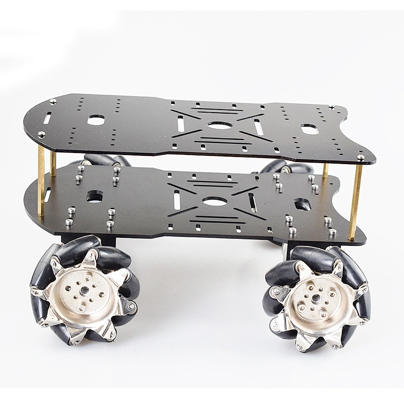 Double layer 4WD 80mm Mecanum Wheel RC Robot Car Chassis with DC 12V Encoder Motor Raspberry Pi DIY Project STEM Toy