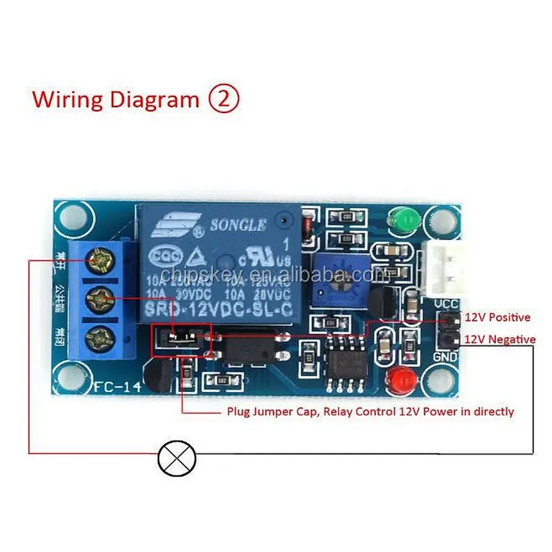 12V car light control,photoresistor plus relay module light detection sensor