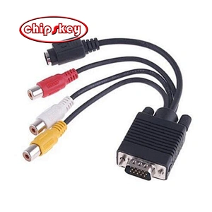 VGA 15P to 3RCA S-Video Terminal Cable convertor