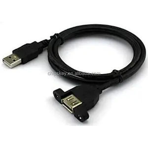 USB 2.0 A male to female socket panel mount with Screws cable cord 30cm