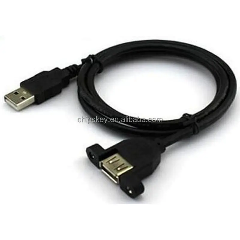 USB 2.0 A male to female socket panel mount with Screws cable cord 30cm