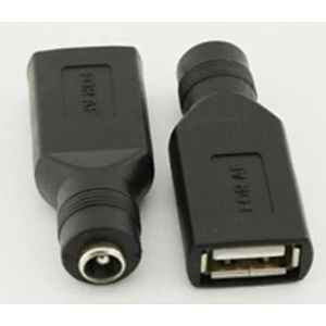 USB Female to 5.5mm x 2.1mm Female DC Power Converter Charger Adapter Connector