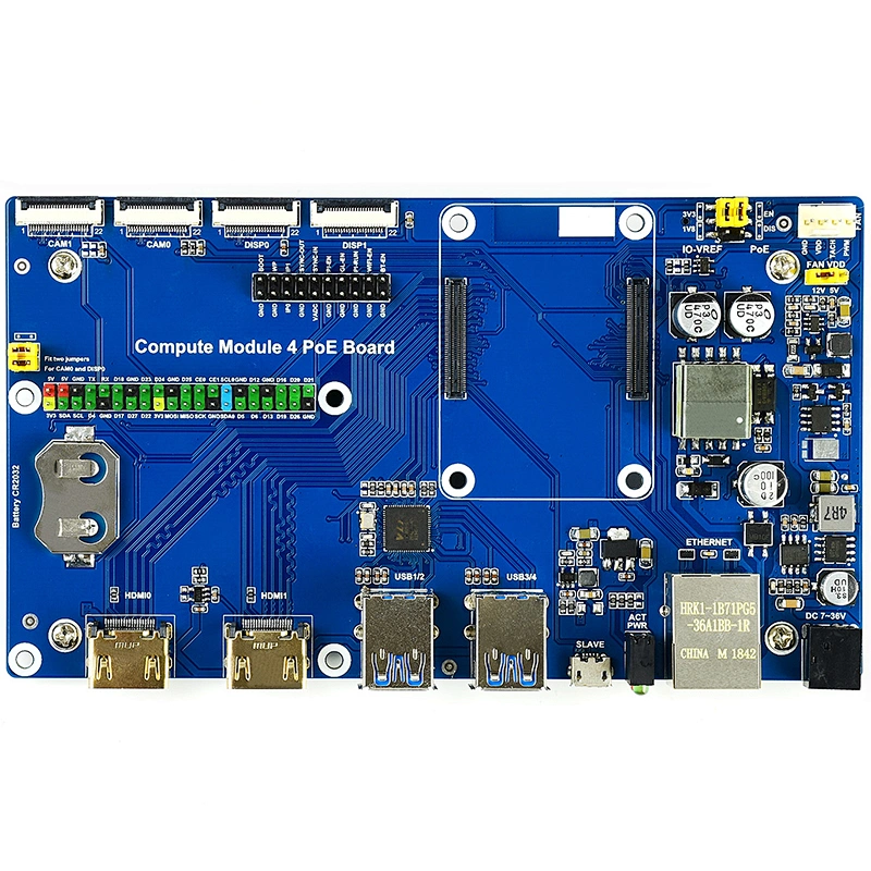 Raspberry Pi Compute Module 4 IO Board With PoE Feature  for all Variants of CM4