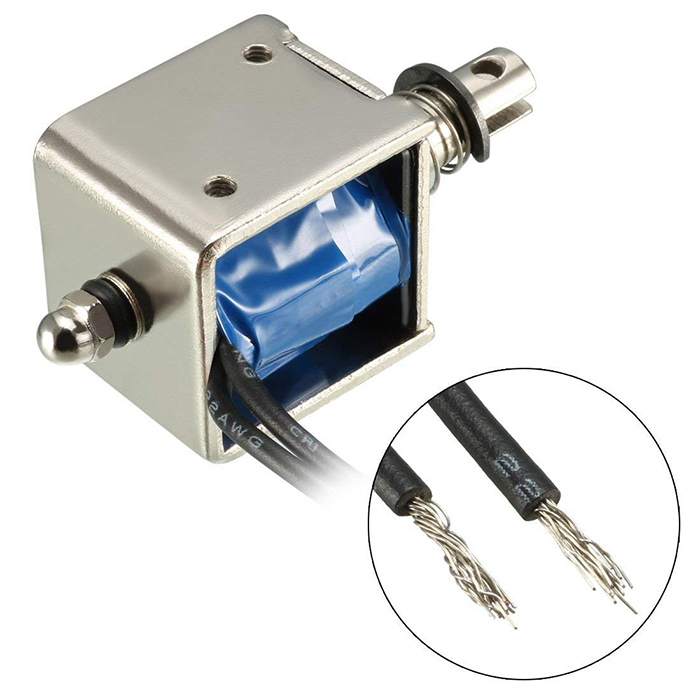 JF-0826B  DC 12 V / 2A Reset solenoid 10 mm Stroke Push Pull Type open Frame Electromagnetic coil electromagnet