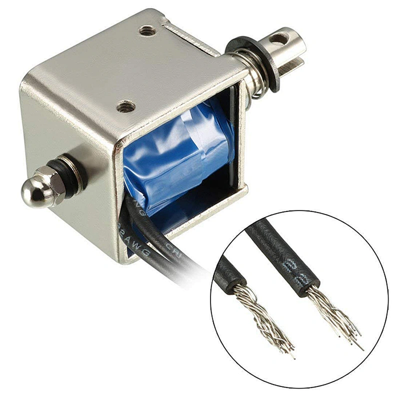 JF-0826B  DC 12 V / 2A Reset solenoid 10 mm Stroke Push Pull Type open Frame Electromagnetic coil electromagnet