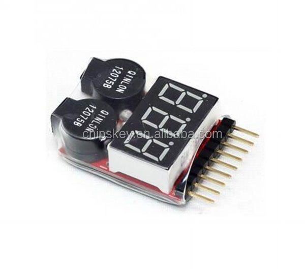 Lipo Digital Battery Voltage Checker with Warning Alarm