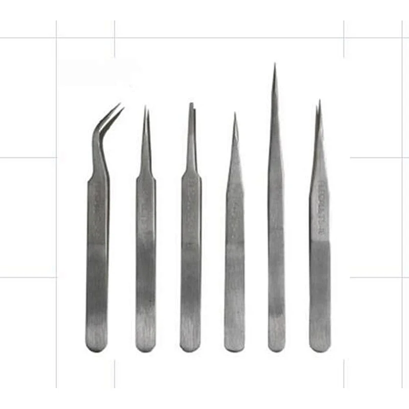 Stainless steel tweezers Forces 6kinds/lot