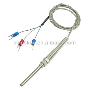 Liquid Measuring 50mm x 5mm PT100 Type Earth Thermocouple Probe 1 Meter 3.3ft