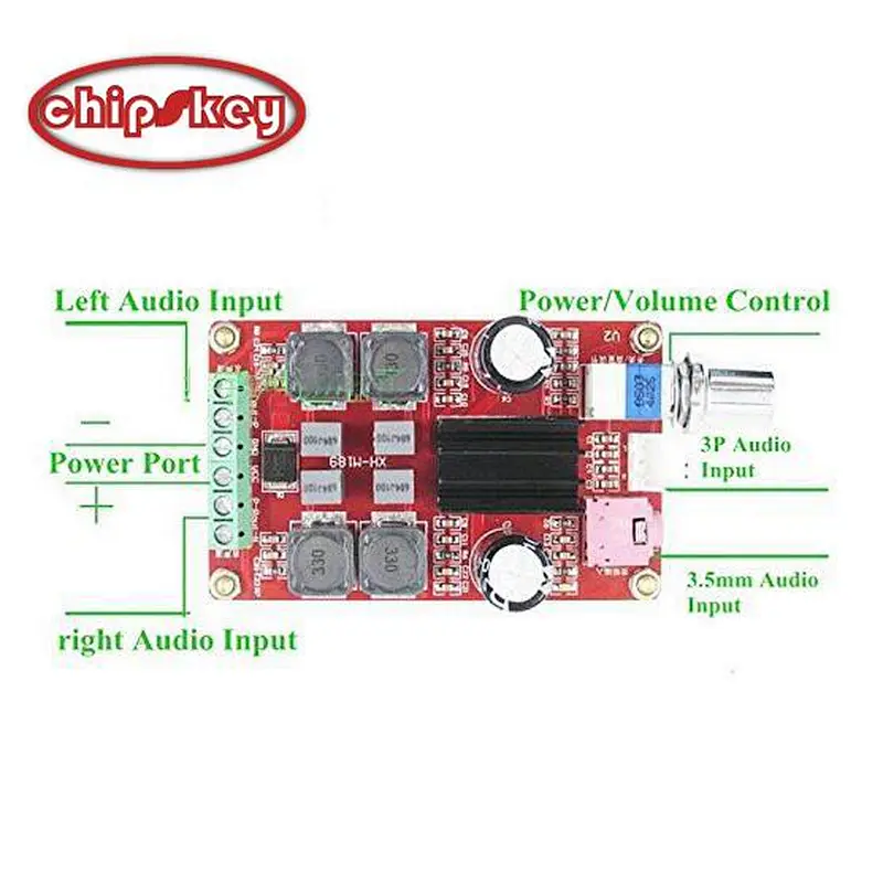 TPA3116 D2 50W + 50W Dual Channel Stereo Digital Amplifier Board DC 5V 24V XH-M189