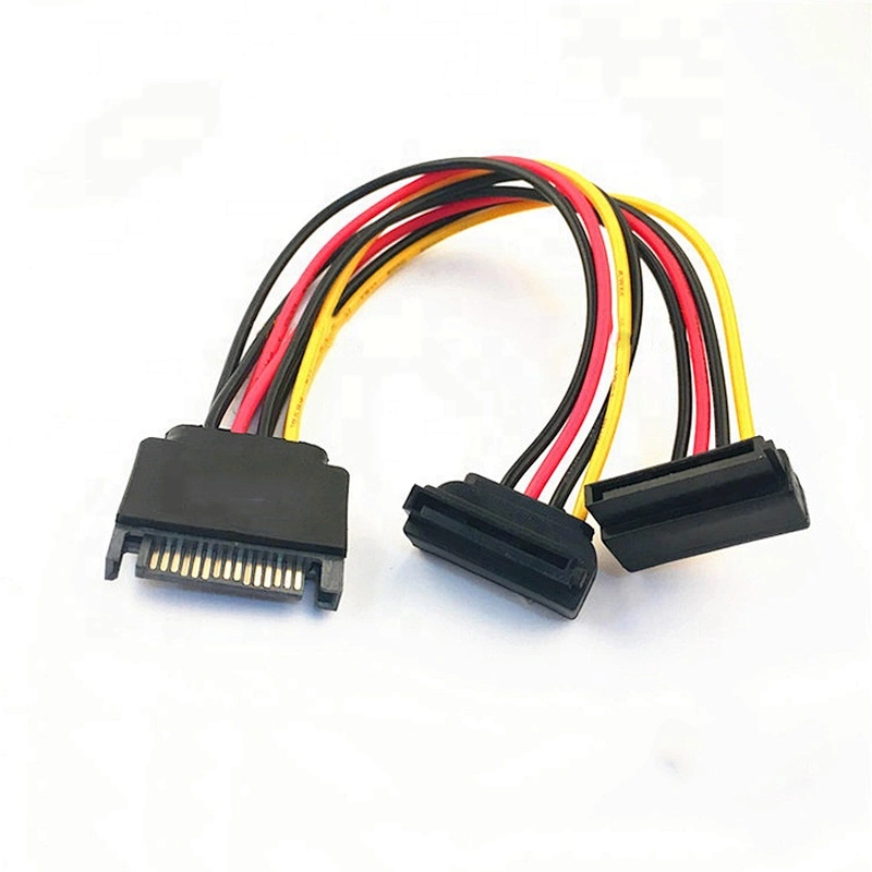 15 Pin SATA Male to 2 SATA Splitter Female Power Cable