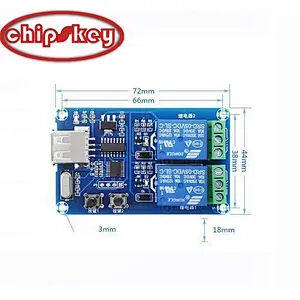 XH-M218 dual relay timer switch module with computer client software USB interface host computer