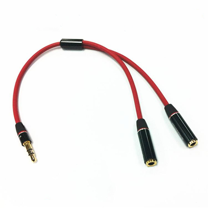 3.5mm Stereo 2 in 1 Extension Spliter 1 male to 2 female Audio Cable