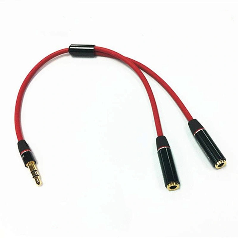 3.5mm Stereo 2 in 1 Extension Spliter 1 male to 2 female Audio Cable