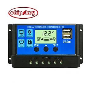 Auto PWM Solar charge controller with LCD double USB output 30A 12V/24V