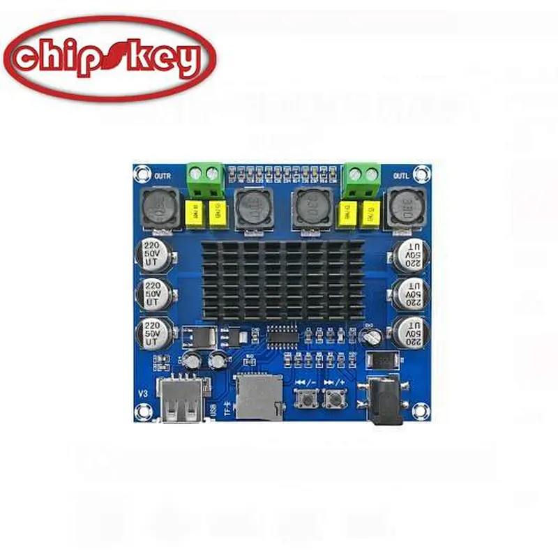 XH-M565 12V TO 24V 50W dual-channel high-power digital power amplifier board integrated USB and TF card