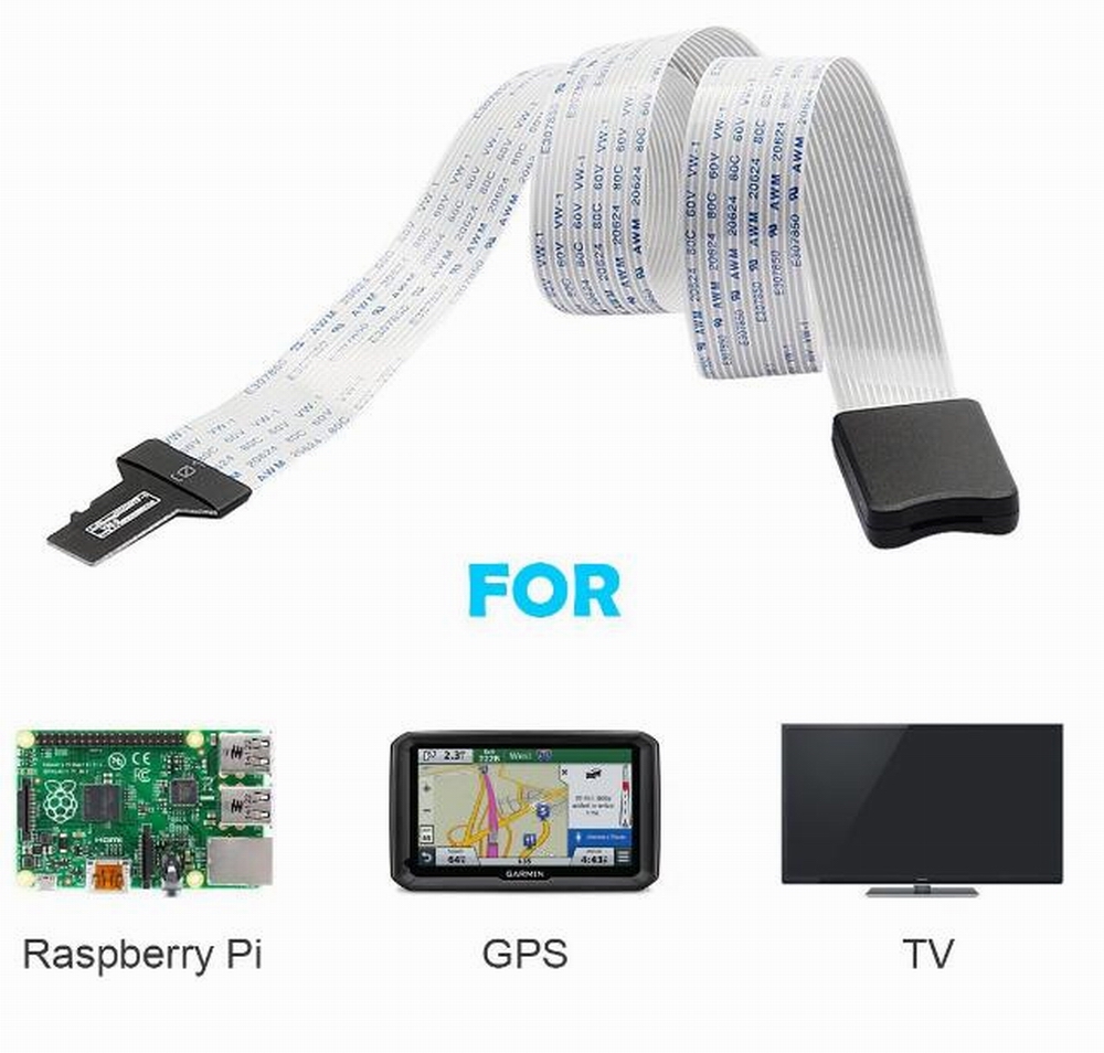 TF to Micr SD Card Flex Extension Cable Extender Adapter Reader 48CM