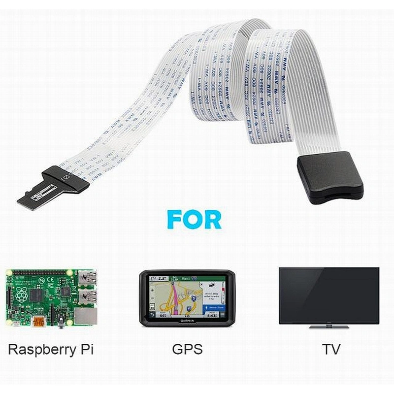 TF to Micr SD Card Flex Extension Cable Extender Adapter Reader 48CM