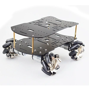 Double layer 4WD 80mm Mecanum Wheel RC Robot Car Chassis with DC 12V Encoder Motor Raspberry Pi DIY Project STEM Toy