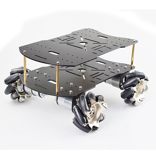 Double layer 4WD 80mm Mecanum Wheel RC Robot Car Chassis with DC 12V Encoder Motor Raspberry Pi DIY Project STEM Toy