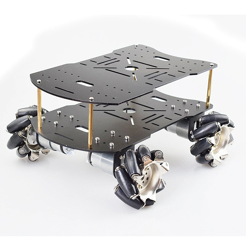 Double layer 4WD 80mm Mecanum Wheel RC Robot Car Chassis with DC 12V Encoder Motor Raspberry Pi DIY Project STEM Toy