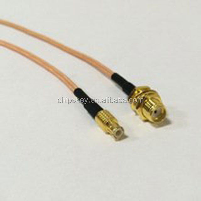 RF cable assembly SMA female bulkhead to MCX male RG316 15cm 6 inch