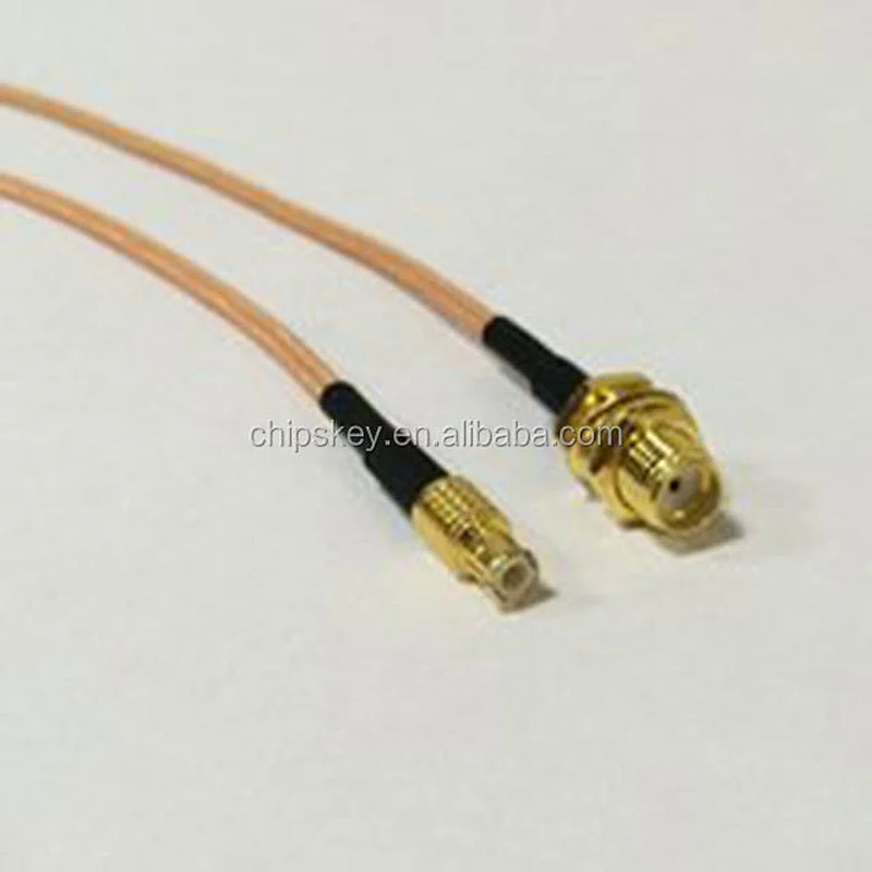 RF cable assembly SMA female bulkhead to MCX male RG316 15cm 6 inch