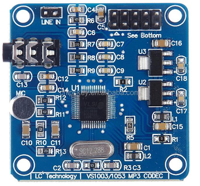 VS1003 MP3 module; onboard microphone