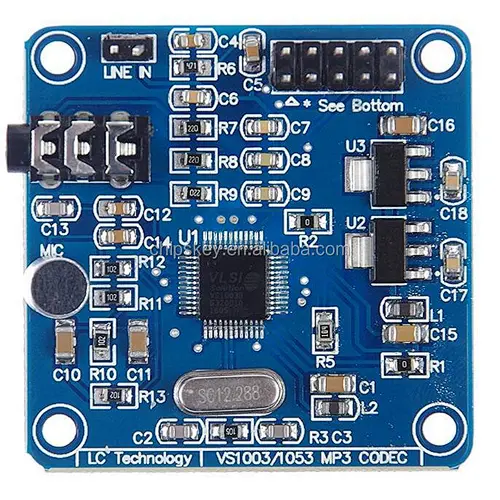 VS1003 MP3 module; onboard microphone