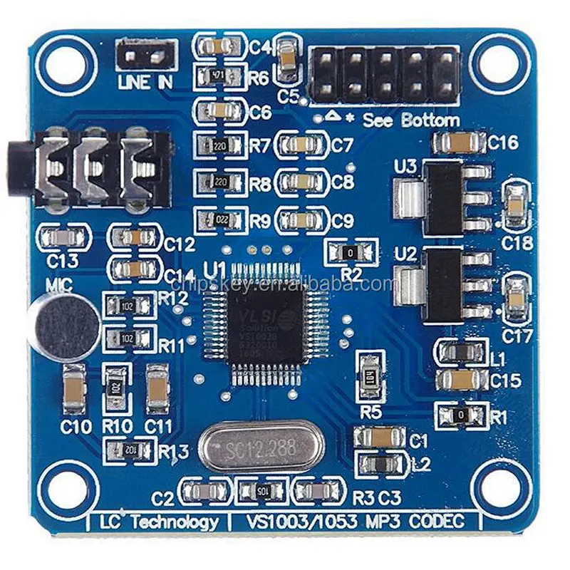 VS1003 MP3 module; onboard microphone