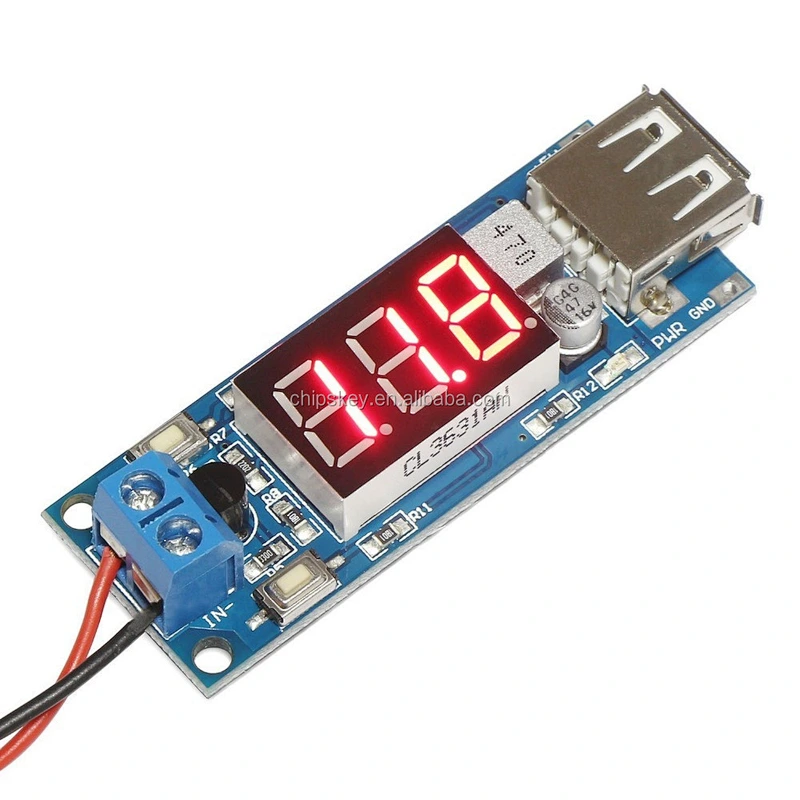 DC/DC BUCK Converter Regulator 4.5-40V 12V To 5V/2A USB Charger Voltmeter Display