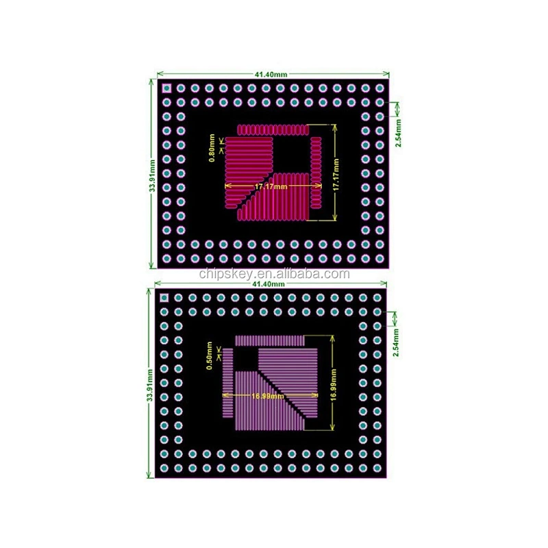 QFP TQFP LQFP TQFP32 TQFP44 TQFP64 TQFP80 TQFP100 0.5MM 0.8MM Pitch IC adapter Socket Adapter plate / PC