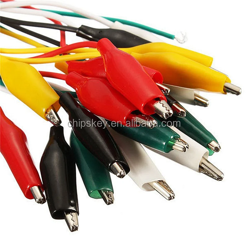 10 Pcs Colorful Insulating Alligator Clip Test Lead Cable 50CM Length