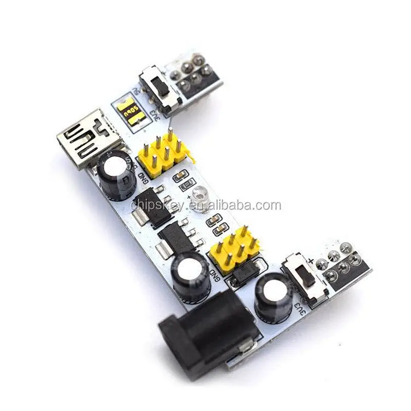 powered via USB and DC, 2-Way 5V / 3.3V Breadboard Power Module